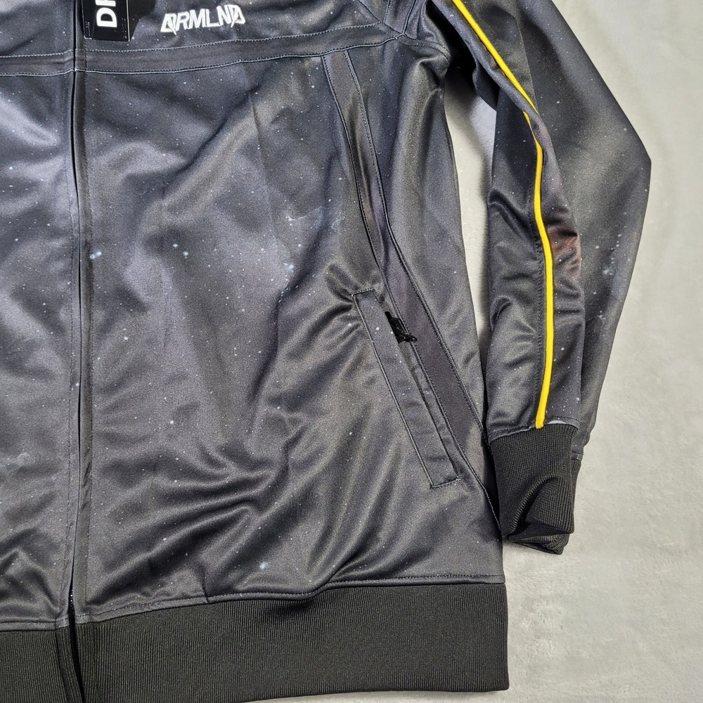 Dreamland Track Jacket Mens 3XL Black Galaxy Print Yellow DRMLND Streetwear - Picture 5 of 16